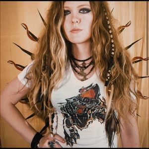 “Panther” White V Neck Shirt Top | MADE TO ORDER